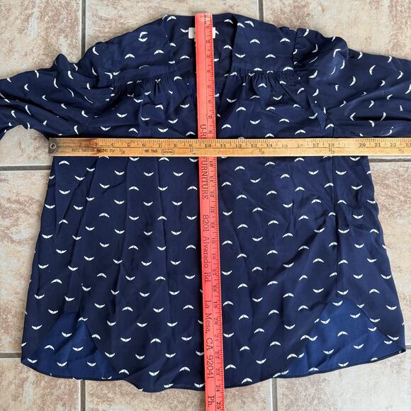 Zadig & Voltaire Womens Silk V-Neck Wing Print Long-Sleeved Blouse Top Small - Picture 4 of 11